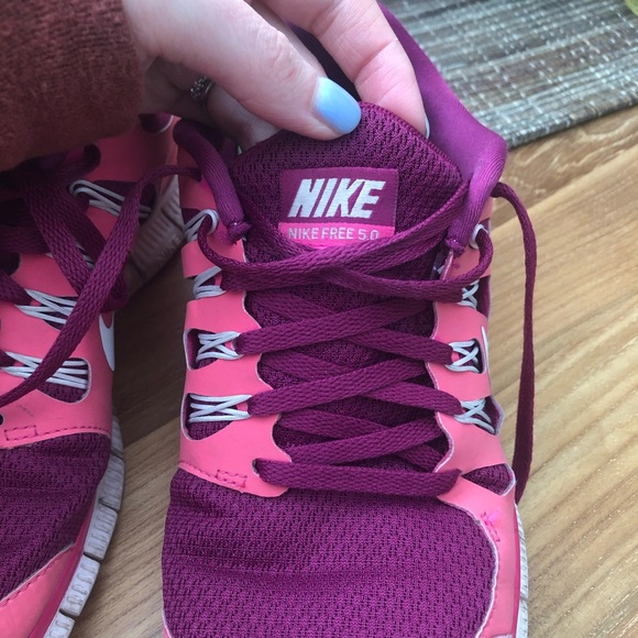 Women's Nike Free 5.0+ Raspberry Running Shoes 7.5 - Picture 5 of 13